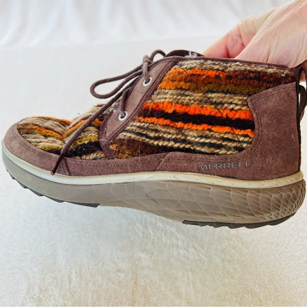 MERRELL PECHORA WESTERN WOOL CHUKKA BOOTS SHERPA ANKLE LACE UP SIZE 9